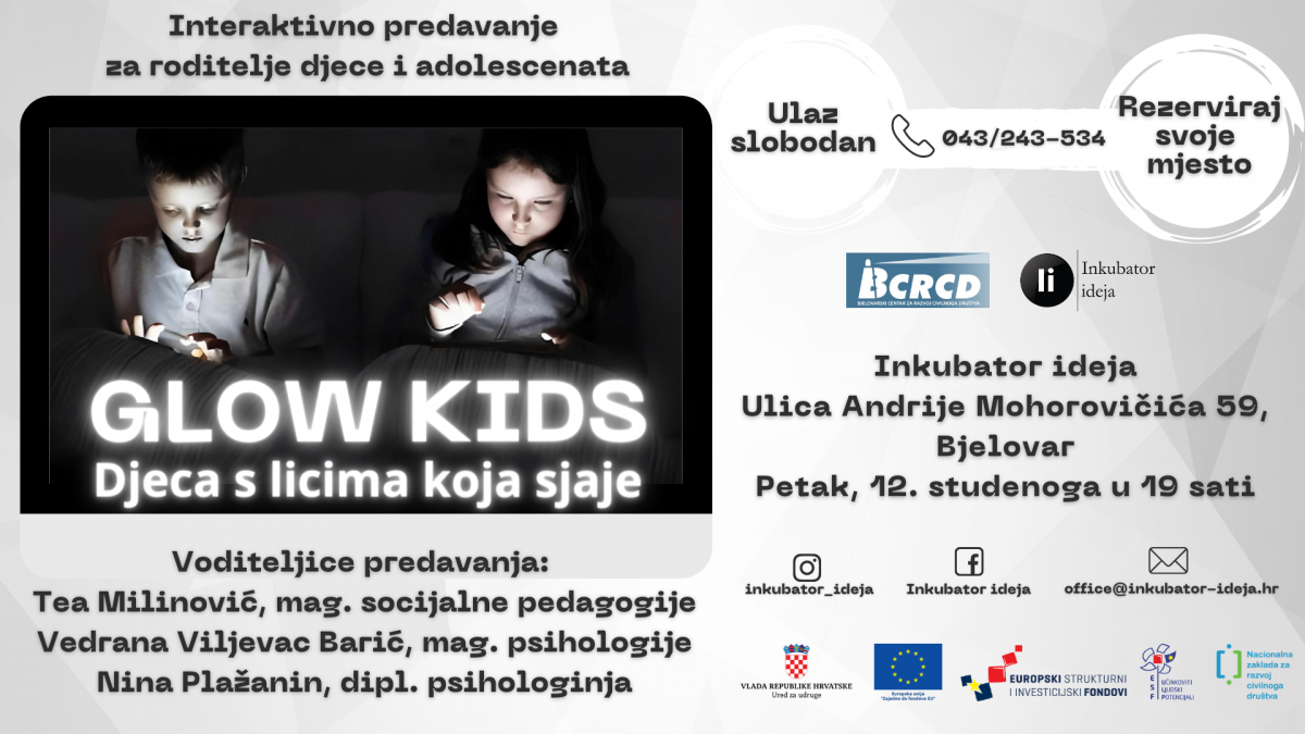 „Glow kids – djeca s licima koja sjaje“ u Inkubatoru ideja