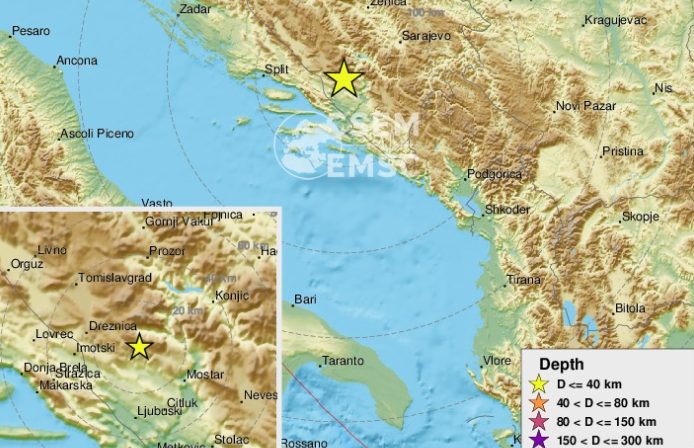 Jak potres kod Mostara, tresla se i Dalmacija