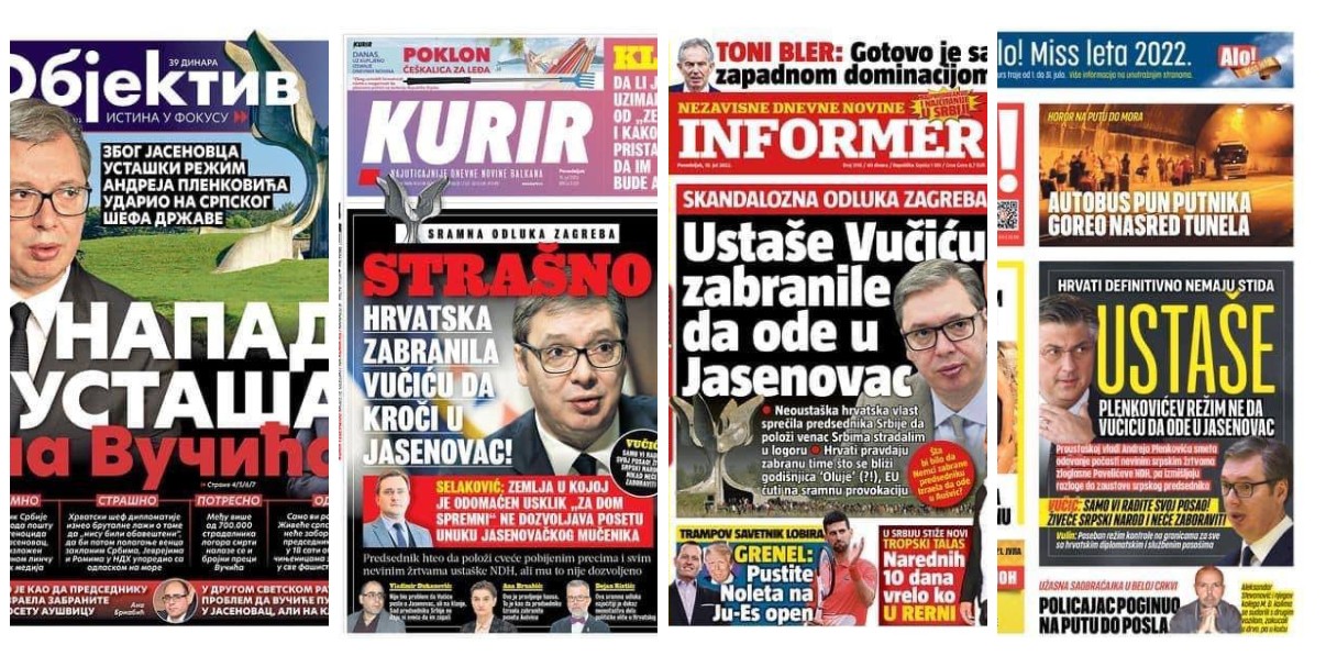 Ustaše ponovno iskaču s naslovnica srpskih medija