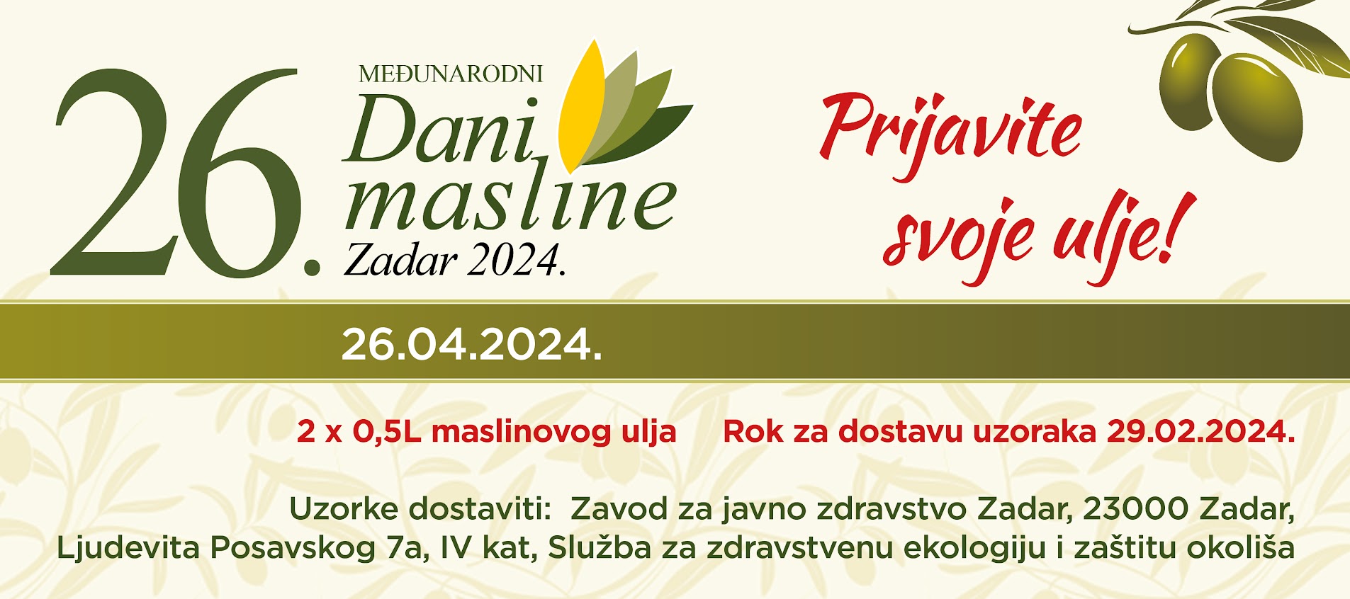 Prijavite se na 26. Međunarodne dane masline U Zadru