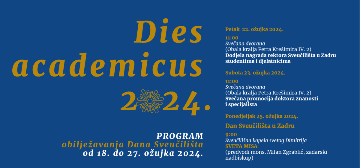 Svečano obilježavanje Dies academicus na Sveučilištu u Zadru