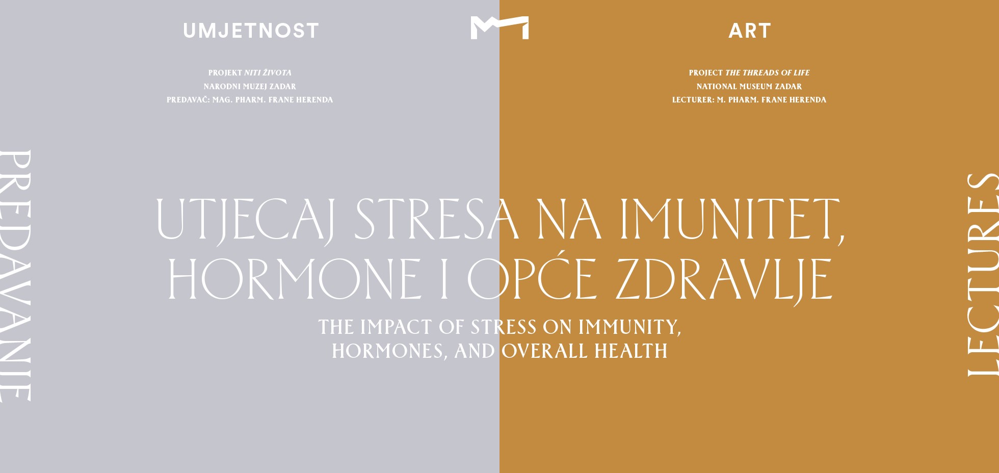 Poziv na predavanje mag.pharm. Frane Herende: "Utjecaj stresa na imunitet, hormone i opće zdravlje"