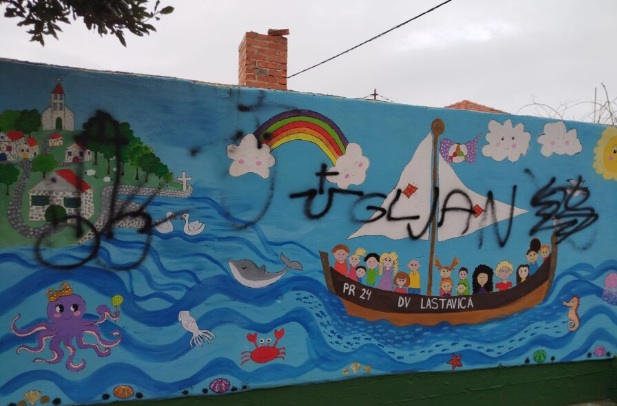 Unatoč vandalizmu, vrtić u Ugljanu nastavlja s uređenjem murala