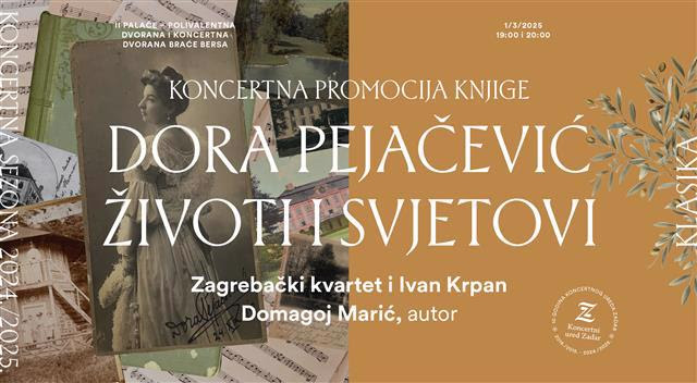 Zadar u čast Dori Pejačević: Knjiga i koncert u Providurovoj i Kneževoj palači