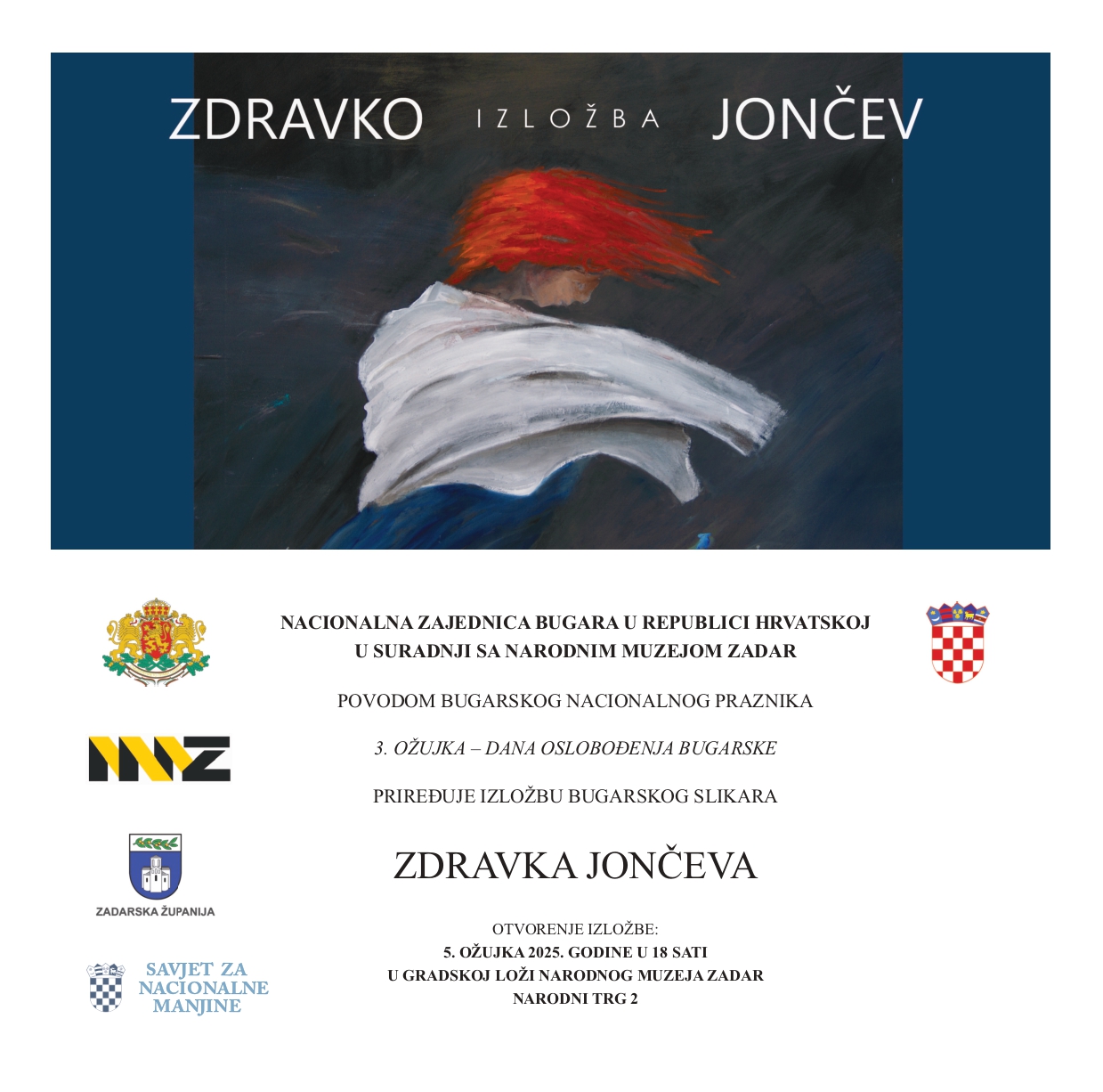 Narodni muzej Zadar otvara izložbu bugarskog slikara Zdravka Jončeva