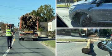 [FOTO] Vozači, oprez! Trupci rasuti po cesti