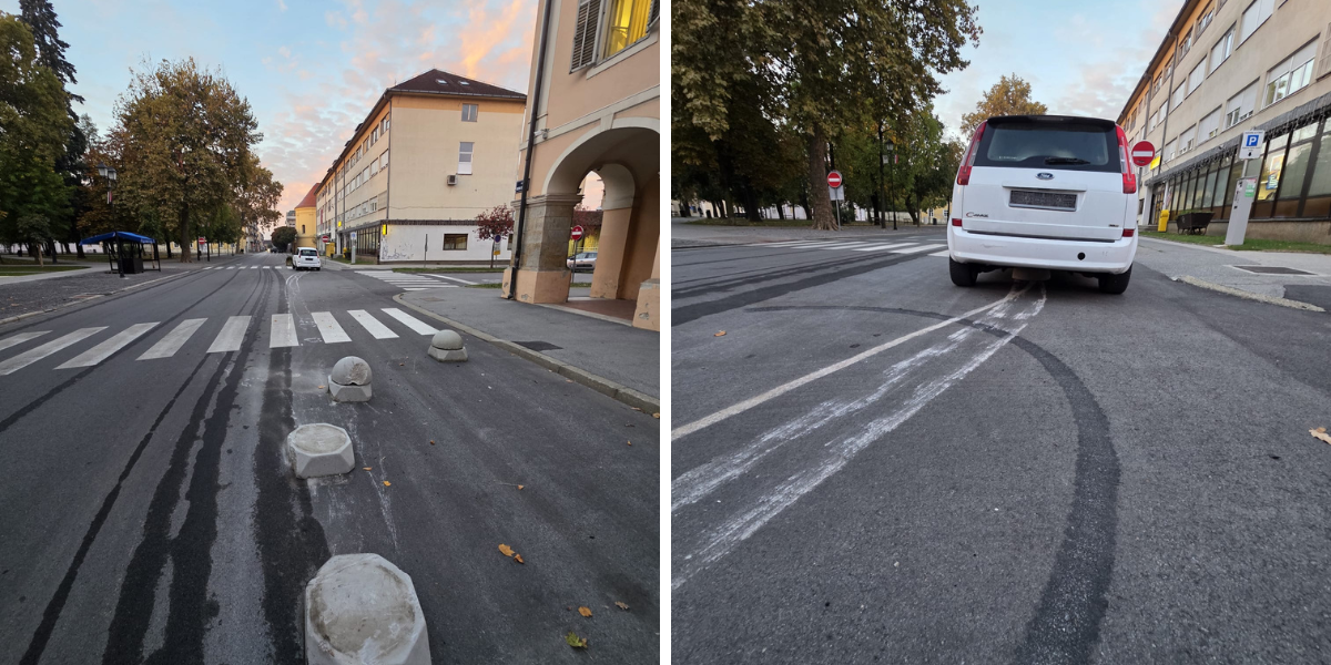 Kakav prizor! Automobil pokupio betonske gljive, pa ostao nasukan